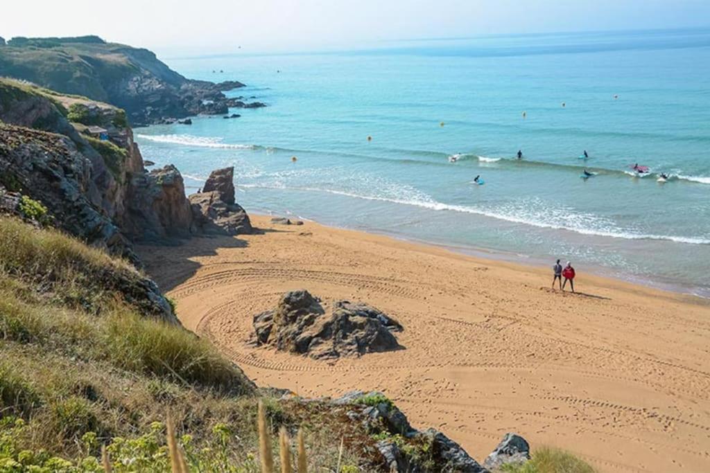 Perle Beach, Petite Maison Situee En Bord De Plage, Piscine. Guidel Eksteriør billede